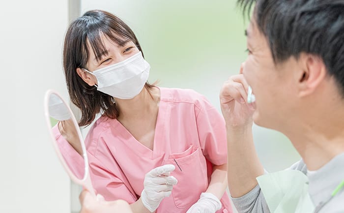 患者様への説明の写真